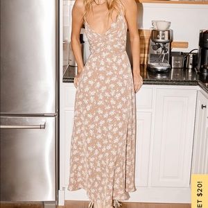 Picturesque Moments Brown Floral Print Strappy Maxi Dress XS
